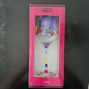 50th Birthday Wine Glass